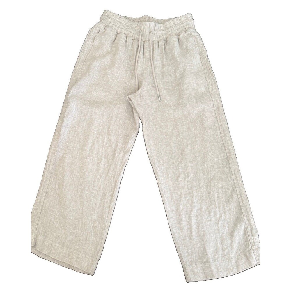 Quince 100% European Linen Pull-On Wide Leg Pant Women Sz M Flax Coastal EUC - Picture 3 of 11